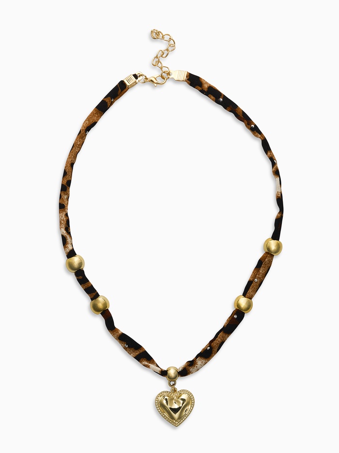 Колье «Леопард. Сердечко», 40 см, коричневый в золоте - Фото 1