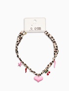 Колье с подвесками «Леопард. Сердце», 40 см, розовый, коричневыйв золоте - фото 63131337