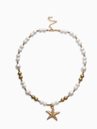 Кулон на жемчужных бусах «Морская звезда», 55 см, белый в золоте - фото 63131364
