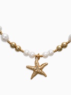 Кулон на жемчужных бусах «Морская звезда», 55 см, белый в золоте - фото 63131365