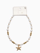 Кулон на жемчужных бусах «Морская звезда», 55 см, белый в золоте - фото 63131367