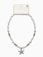 Кулон на жемчужных бусах «Морская звезда», 55 см, белый в серебре - фото 63131372