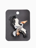 Брошь «Пеликан», цветная в серебре - Фото 4