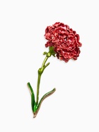 Брошь «Цветок гвоздики», красно-зелёная в золоте - Фото 1