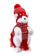 УЦЕНКА Фигура световая "Медведь в красной шапке", 26 LED, 30х18х17 см, фиксинг, от батар., Т/БЕЛЫЙ 4 - фото 14998338