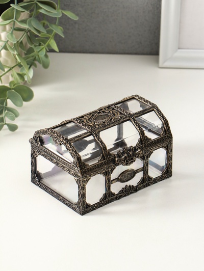 Шкатулка для украшений «Сундучок», пластик под бронзу, 10.5×8×6.5 см