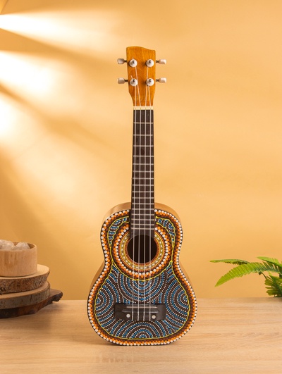 УЦЕНКА Сувенирный музыкальный инструмент Укулеле «Волна» махагон, дерево, 55 см