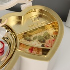 УЦЕНКА Шкатулка музыкальная пластик механическая "Двойное сердце белое" 6х16х10 см - Фото 3