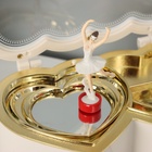 УЦЕНКА Шкатулка музыкальная пластик механическая "Двойное сердце белое" 6х16х10 см - Фото 4