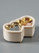 УЦЕНКА Шкатулка музыкальная пластик механическая "Двойное сердце белое" 6х16х10 см - Фото 7