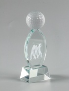 УЦЕНКА Сувенир стекло "Стела наградная. Гольф" 8х6х22 см - Фото 3