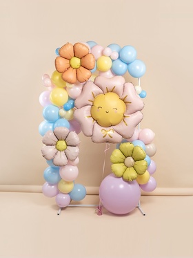 Воздушный шар фольгированный 25" «Ромашка», персиковый сатин (комплект 2 шт)