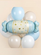 Воздушный шар фольгированный 34" «Конфета», голубой сатин - фото 119717359