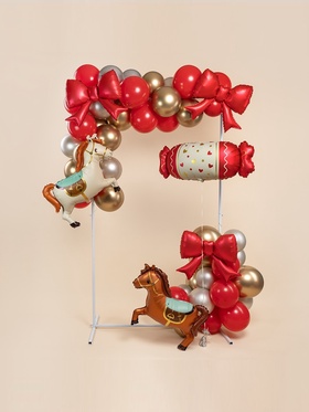 Воздушный шар фольгированный 34" «Конфета», красный сатин (комплект 3 шт)