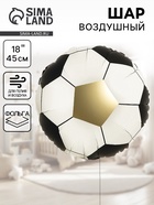 Воздушный шар фольгированный 18" «Футбольный мяч», 5 шт. - Фото 1