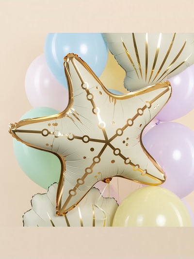 Воздушный шар фольгированный 29" «Морская звезда», кремовый сатин