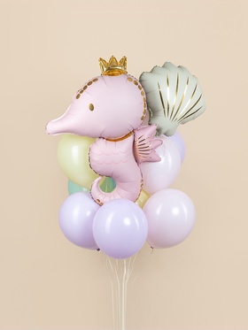 Воздушный шар фольгированный 42" «Морской конёк», светло - розовый сатин