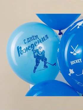 Воздушный шар латексный 12" «Хоккей», 25 шт.