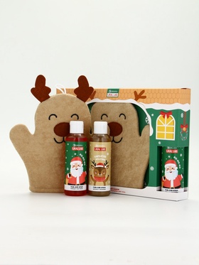 Подарочный набор новогодний «Олень», гель для душа 2 шт. х150 мл, мочалка, URAL LAB