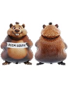 Воздушный шар фольгированный 33" «Бобра Вам. Фигурный» - фото 119717394