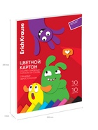 Картон цветной ErichKrause. Jolly Friends, А4, 10 цветов, 10 листов, мелованный, односторонний, глянцевый, на склейке - Фото 4