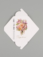 Конверт для денег «Поздравляю», цветы, тиснение, 16.5×8 см - Фото 5