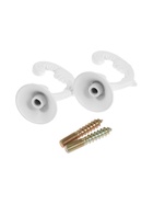 Крючок для штор ТУНДРА KS002, однорожковый, цвет белый, 2 шт - фото 63233039