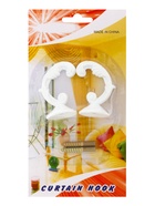 Крючок для штор ТУНДРА KS002, однорожковый, цвет белый, 2 шт - фото 63233040