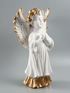 УЦЕНКА Фигура "Ангел молящийся большой" белое золото 53х30х20см - Фото 7