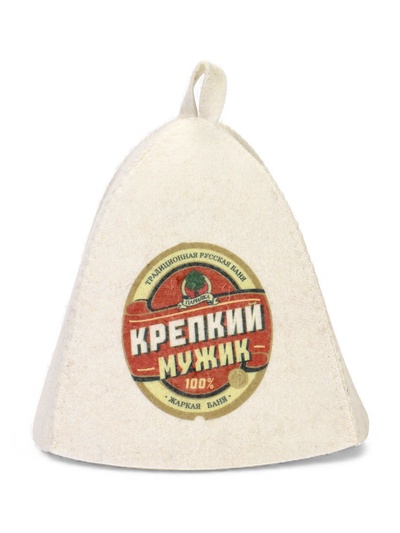 Шапка для бани и сауны «Крепкий мужик», полиэфир, шерсть