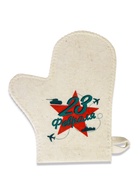 Рукавица для бани с принтом "23.02", белая - фото 809380449