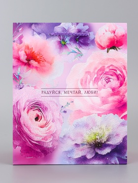 Пакет подарочный ламинированный вертикальный «Цветочное ассорти», 18?22.3?10 см (комплект 2 шт)