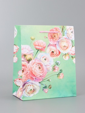 Пакет подарочный ламинированный вертикальный «Симфония цветов», 18×22.3×10 см 10961827