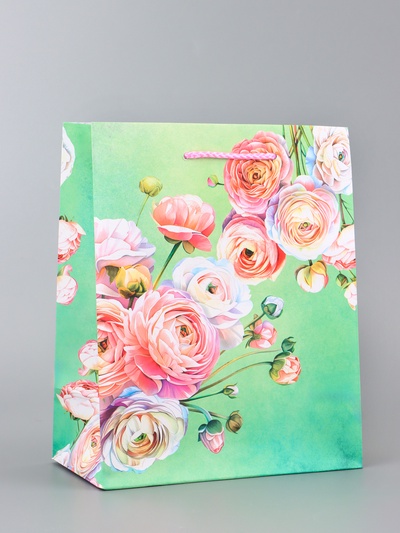 Пакет подарочный ламинированный вертикальный «Симфония цветов», 18×22.3×10 см