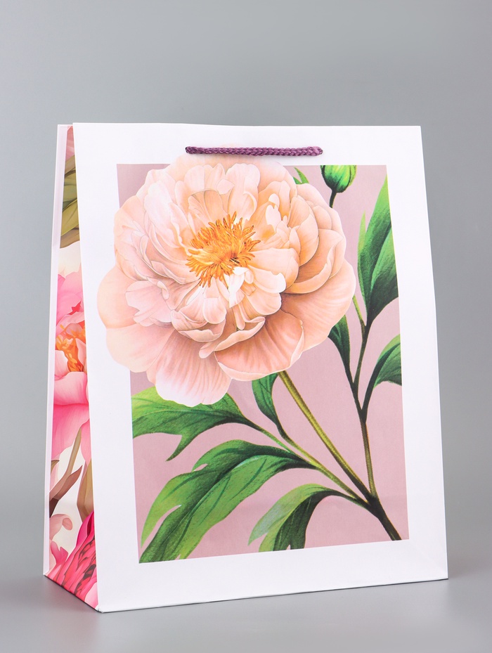 Пакет подарочный ламинированный вертикальный «Цветочное вдохновение», 26×12×32 см - Фото 1