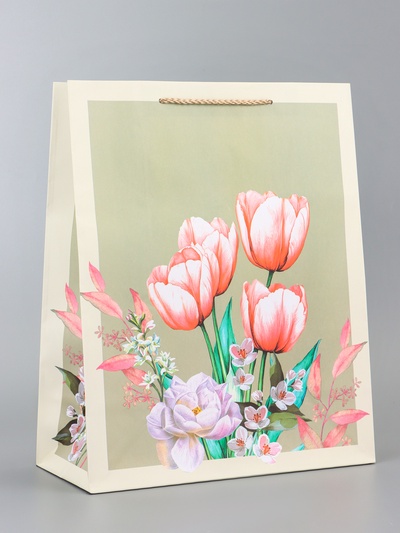 Пакет подарочный ламинированный вертикальный «Магия красоты», 26×12×32 см