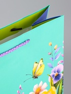 Пакет подарочный ламинированный вертикальный «Цветочная панорама», 26×12×32 см - Фото 5