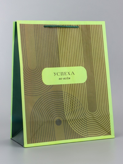 Пакет подарочный ламинированный вертикальный «Элегантность», 26×12×32 см