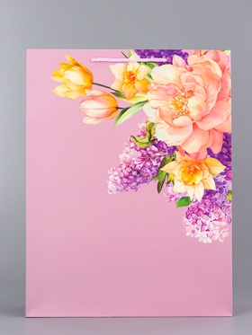 Пакет подарочный ламинированный вертикальный «Палитра лепестков», 33?42.5?10 см (комплект 2 шт)