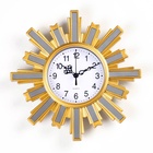 УЦЕНКА Часы настенные интерьерные «Солнце», дискретный ход, 25.5×25.5 см, циферблат d=11 см, золотистые, от батарейки 1×АА - Фото 1
