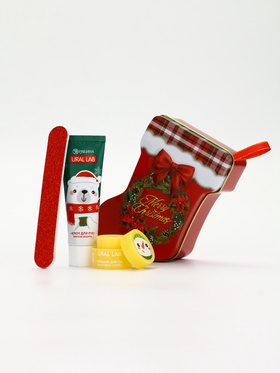 Подарочный набор Happy New Year, гель для душа, крем для рук и пилочка, URAL LAB