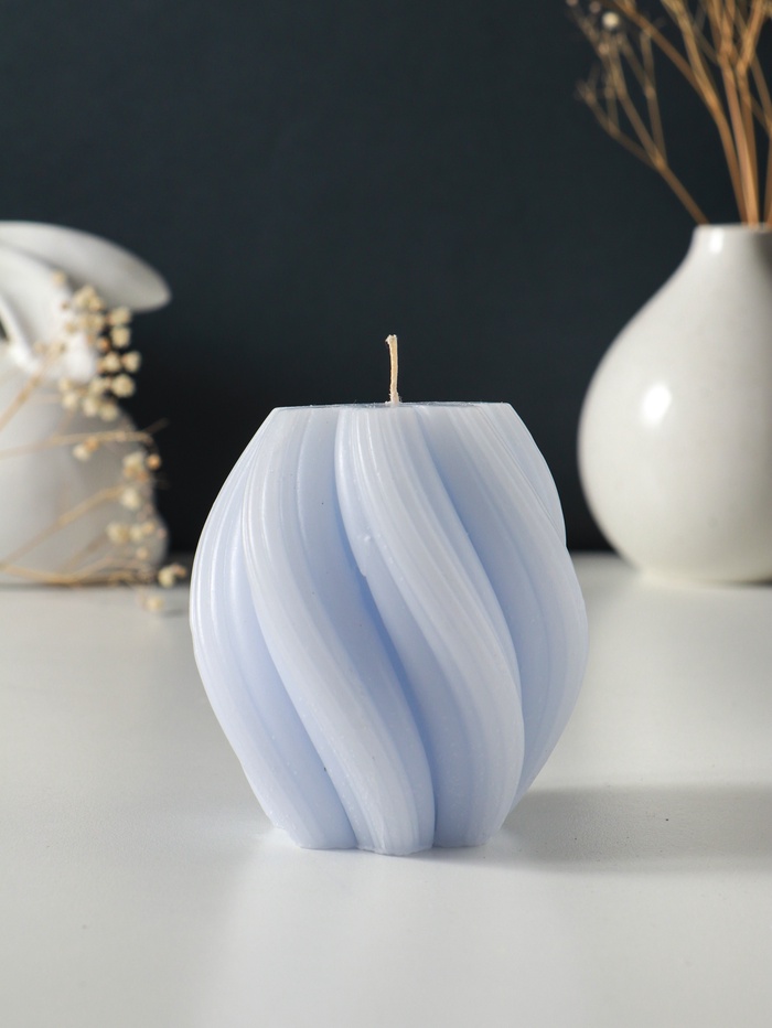 Свеча - цилиндр 9×8 см, 220 г, с нарезкой, лаванда - Фото 1