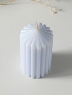 Свеча-цилиндр 7×14 см, 370 г, рифлёная, лаванда - фото 63634310