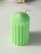 Свеча-цилиндр 7×14 см, 370 г, рифлёная, мята - фото 63634313