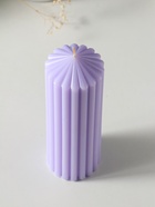 Свеча-цилиндр 7×20 см, 600 г, с крупными гранями, лаванда - фото 63634316