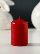 Свеча-цилиндр 4×6 см, 70 г, бордовый - фото 63634321