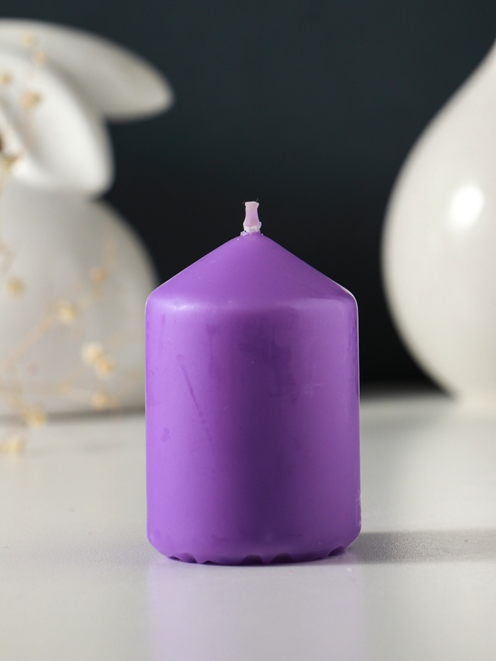 Свеча-цилиндр 4×6 см, 70 г, лаванда - Фото 1