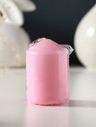 Свеча-цилиндр 4×6 см, 70 г, розовый - фото 63634329