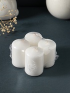 Набор: свеча-цилиндр 4×6 см, 70 г, 4 шт., белый - Фото 4