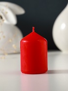 Набор: свеча-цилиндр 4×6 см, 70 г, 4 шт., красный - фото 63634335